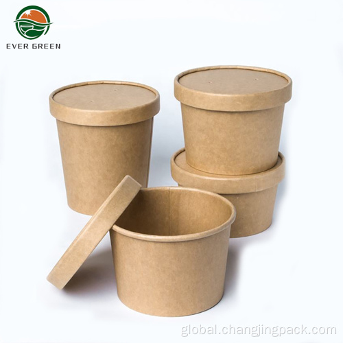 Kraft Bowls With Lids Ecofriendly High-end Recyclable Fast Food Soup Cup Bowl Manufactory